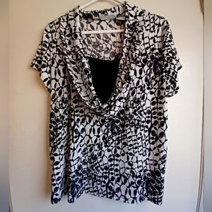 Worthington - Women's PUS Geometric Blouse 1x